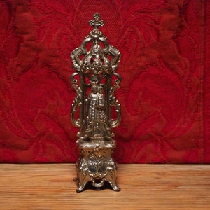 Antyczna francuska szczegółowa religijna srebrna figura Matki Bożej Dobrej Pomocy - Notre Dame de Bon-Secours