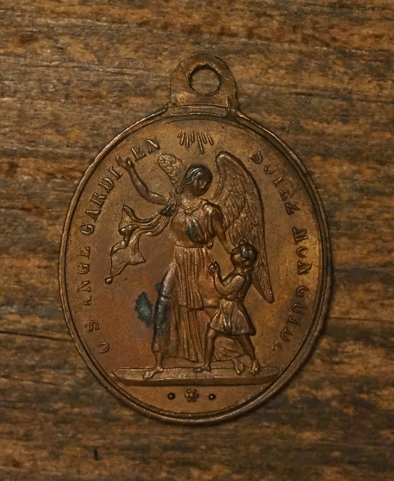 Antique bronze religious medal medallion pendant Saint Dominic Etsy