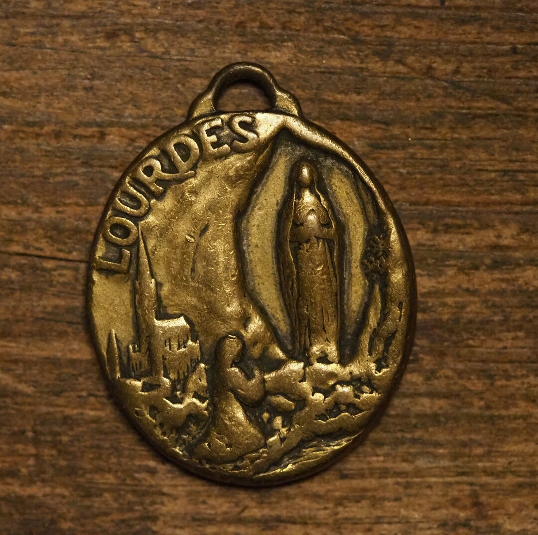 Antique Religious Bronze Medal Charm Pendant of Our Holy Lady Mary of ...