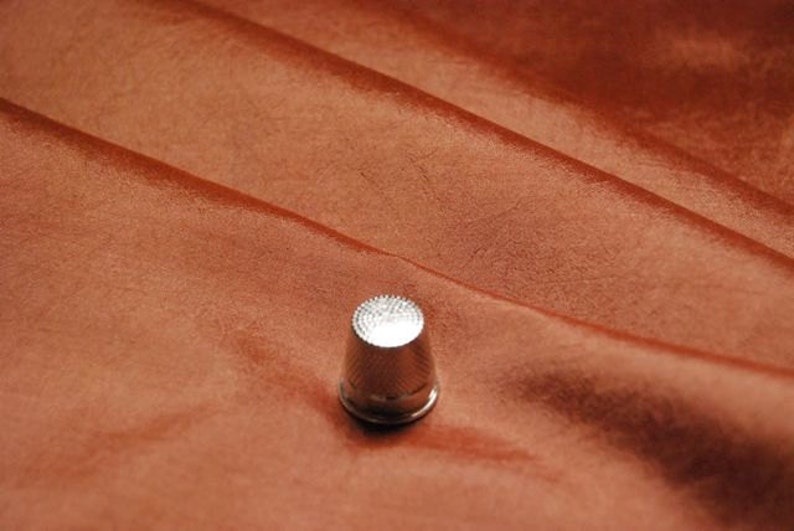 44 Width fashion 100/% Silk fabric 10m Thin Taffetas material Lining or blouse copper Yardage