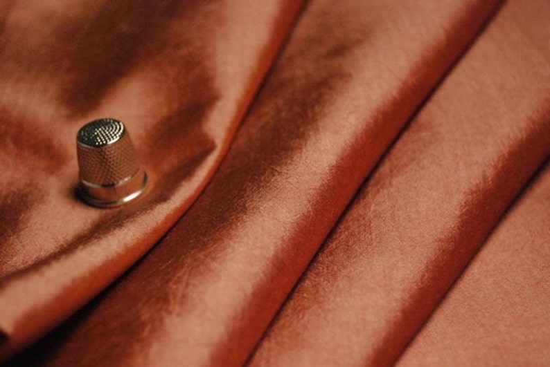 44 Width fashion 100/% Silk fabric 10m Thin Taffetas material Lining or blouse copper Yardage