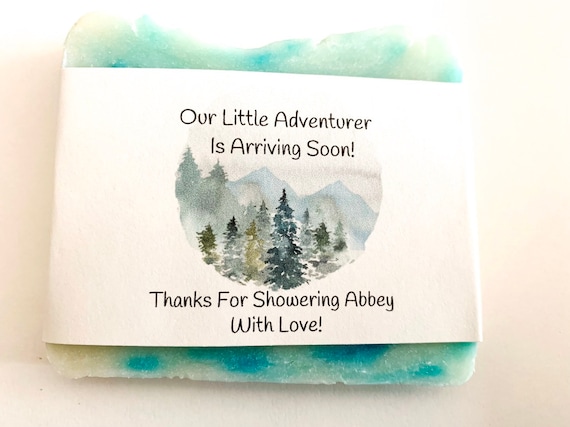 Baby shower favors, 4oz soap favors,baby girl shower favor, baby shower, soap favor, mountain favor, adventure favor