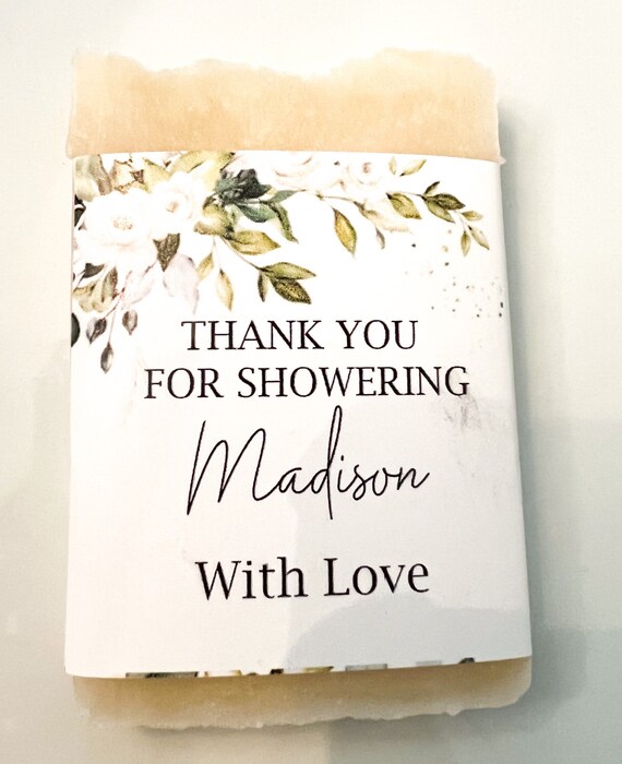 Baby Shower Favor, 2oz soap favors, white roses shower favors, Affordable favors