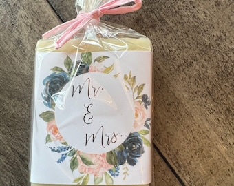 Wedding shower favors, bridal shower favor, baby boy shower favor, soap favor, navel and blush shower, greenery baby shower