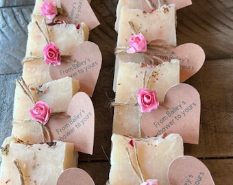 Floral Soap Baby Shower Favors: Handmade Rose Petal Soap (2oz)