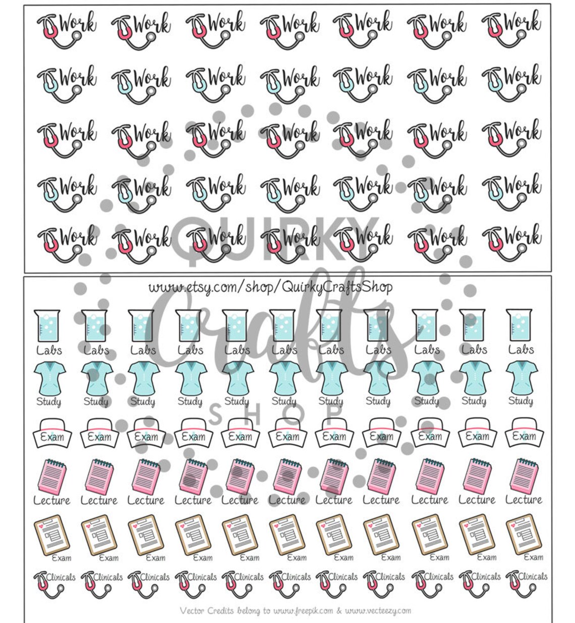 Nurse Planner Stickers Nurse Planner Doctor the Happy Etsy