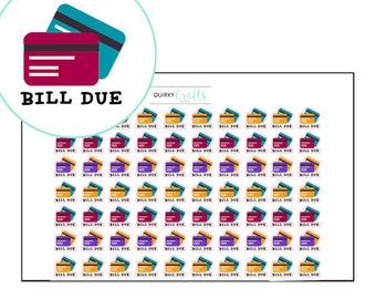 Happy Planner Printable Stickers Bill Due - Etsy