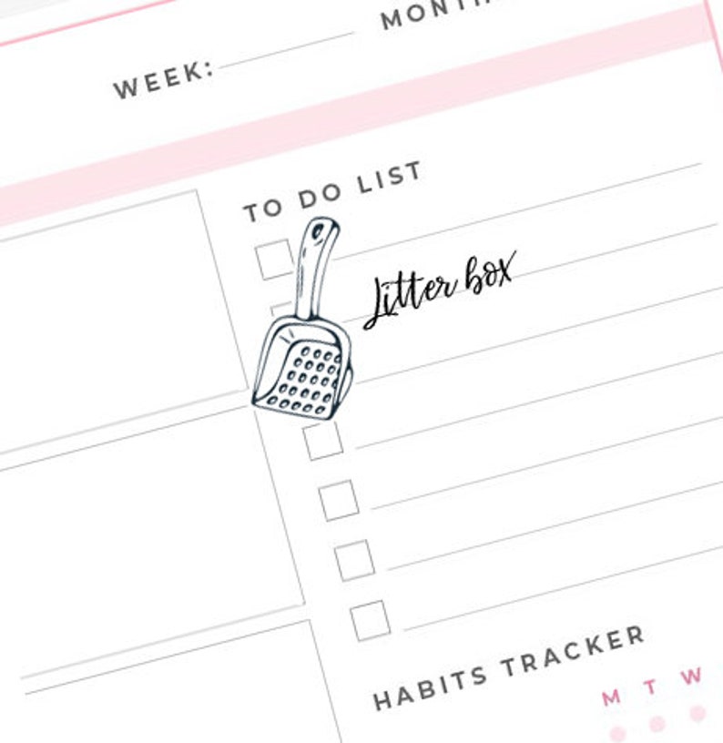 Clean Litter Box Reminder Sticker Planner Sticker Cat Etsy