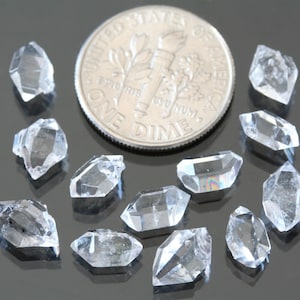 herkimer diamond crystals 7-9mm set of 12 natural double terminated quartz stones A grade clear gemstones meditation stones healing crystals imagem 1