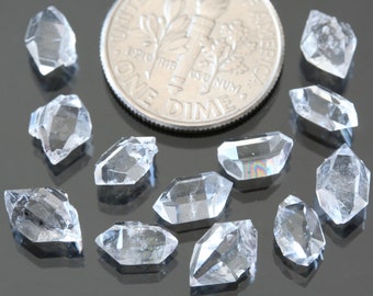 herkimer diamond crystals 7-9mm set of 12 natural double terminated quartz stones A grade clear gemstones meditation stones healing crystals