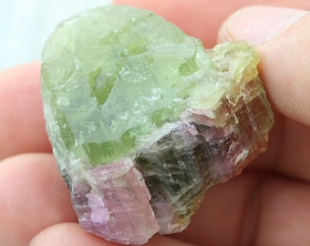 watermelon tourmaline crystal Himalaya mine California USA collector stone, raw tourmaline gemstone, natural pink & green meditation crystal