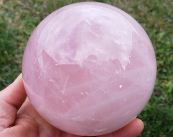huge 4 lb rose quartz sphere, natural pink rose quartz ball, meditation stone, love gift, energy healing stone 4" large quartz ball w/ stand