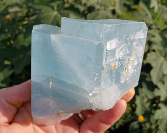 huge aquamarine crystal cluster 1 lb natural aquamarine mineral specimen, blue beryl raw crystal, rare collector stone, large display stone