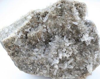 quartz crystal cluster 2 lb. double sided plate USA collector stone NY mineral specimen raw druzy quartz crystal points large display stone