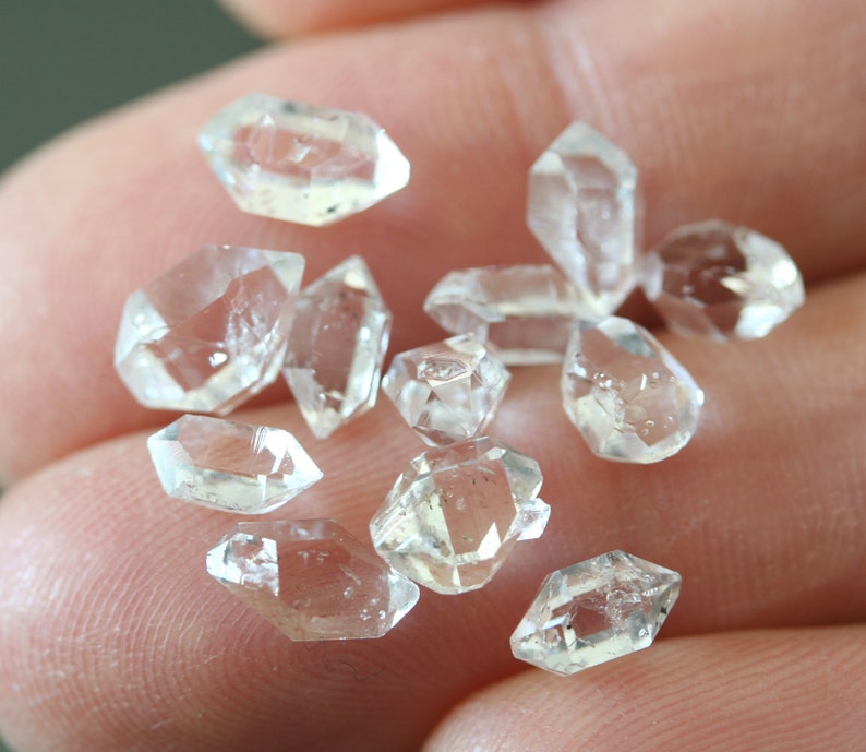 herkimer diamond crystals 7-9mm set of 12 natural double terminated quartz stones A grade clear gemstones meditation stones healing crystals imagem 10