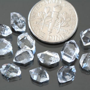 herkimer diamond crystals 7-9mm set of 12 natural double terminated quartz stones A grade clear gemstones meditation stones healing crystals imagem 2