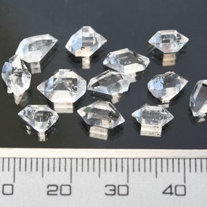herkimer diamond crystals 7-9mm set of 12 natural double terminated quartz stones A grade clear gemstones meditation stones healing crystals imagem 5