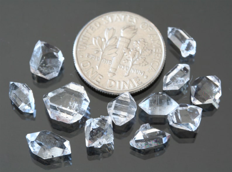 herkimer diamond crystals 7-9mm set of 12 natural double terminated quartz stones A grade clear gemstones meditation stones healing crystals imagem 9