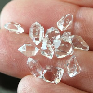 herkimer diamond crystals 7-9mm set of 12 natural double terminated quartz stones A grade clear gemstones meditation stones healing crystals imagem 6