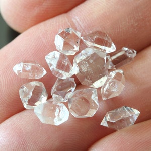 herkimer diamond crystals 7-9mm set of 12 natural double terminated quartz stones A grade clear gemstones meditation stones healing crystals imagem 7
