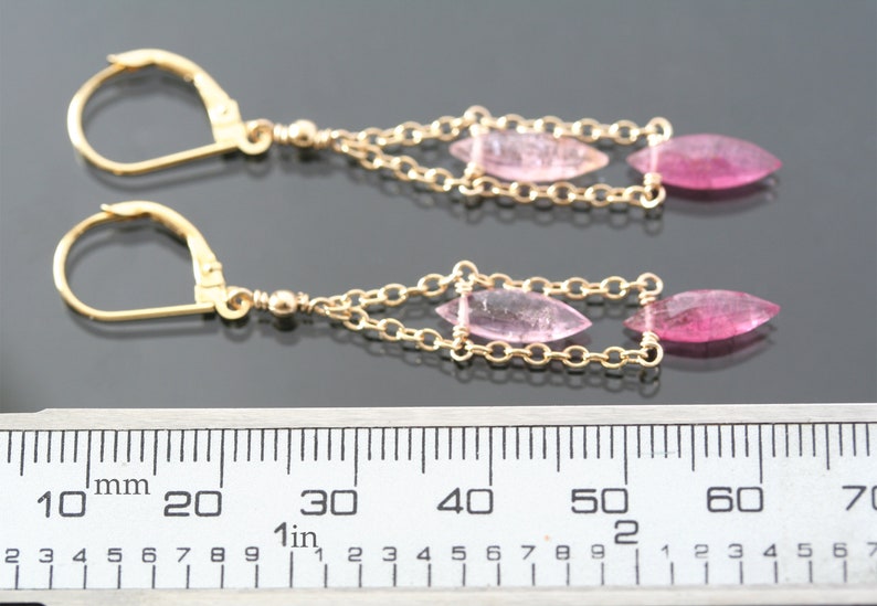 tourmaline jewelry long statement earrings pink tourmaline gemstone earrings modern tourmaline drops natural pink stone drop earrings