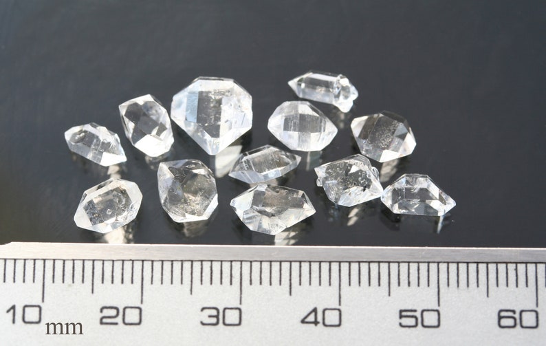 herkimer diamond crystals 7-9mm set of 12 natural double terminated quartz stones A grade clear gemstones meditation stones healing crystals imagem 4