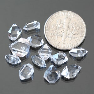 herkimer diamond crystals 7-9mm set of 12 natural double terminated quartz stones A grade clear gemstones meditation stones healing crystals imagem 3