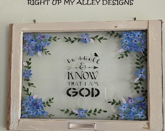 Old painted window, Pastel painted window, Painted window, Window pane art, Vintage window, Window ideas, Repurposed window, Shabby Chic