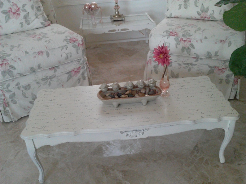 Shabby Chic White Coffee Table French Provincial with French Etsy
