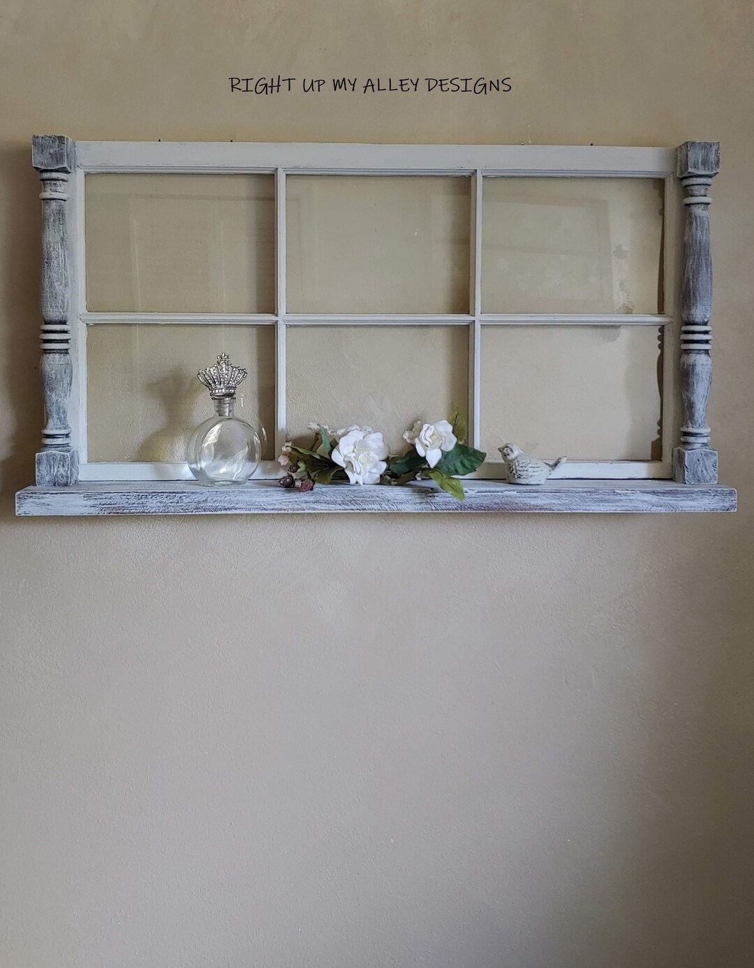 Window Shelf, Window Wall Shelf, Window Entryway Wall Shelf, Repurposed