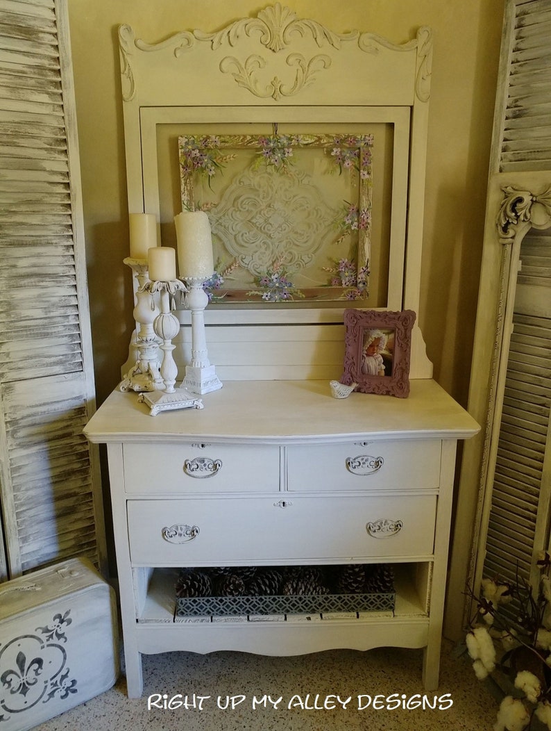 Antique Oak Dresser Repurposed Furniture White Dresser Etsy