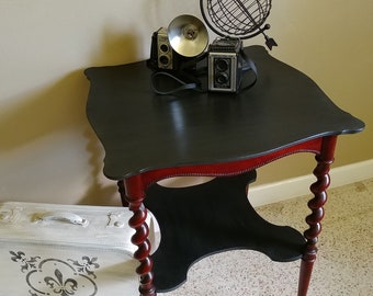 Accent Table FL,Painted Furniture, Painted Vintage Table, Barley Twist Table, Annie Sloan Painted Furniture, Hand painted Table, Black table