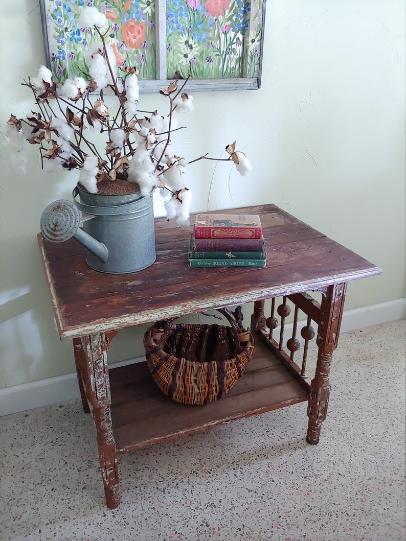 Rustic Small Table, Primitive Table, Accent Table FL, Chippy Table ...