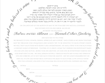 Nur Text-Ketuba, Ausfüllbare inklusive digitale Datei ketubah (Reform ketubah, interfaith ketubah) DIY ketubah