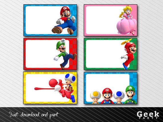Items similar to Mario Bros labels - INSTANT DOWNLOAD - Printable - Mario - Luigi - Princess ...