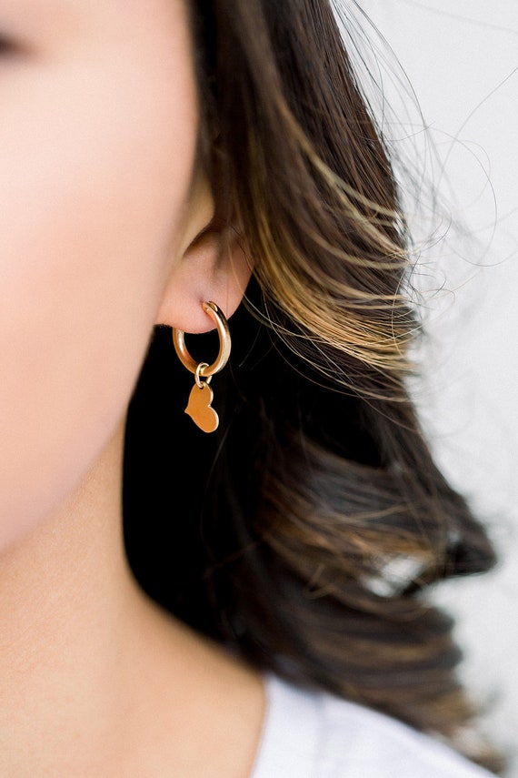 small heart hoop earrings