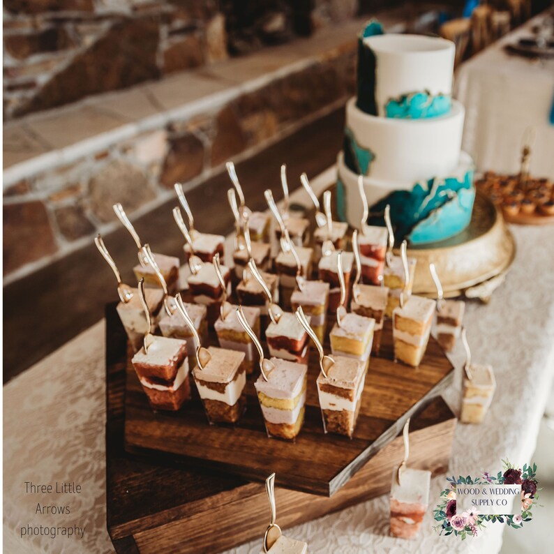 Hexagon Cake Stand Wood Geometric Wedding Birthday Etsy