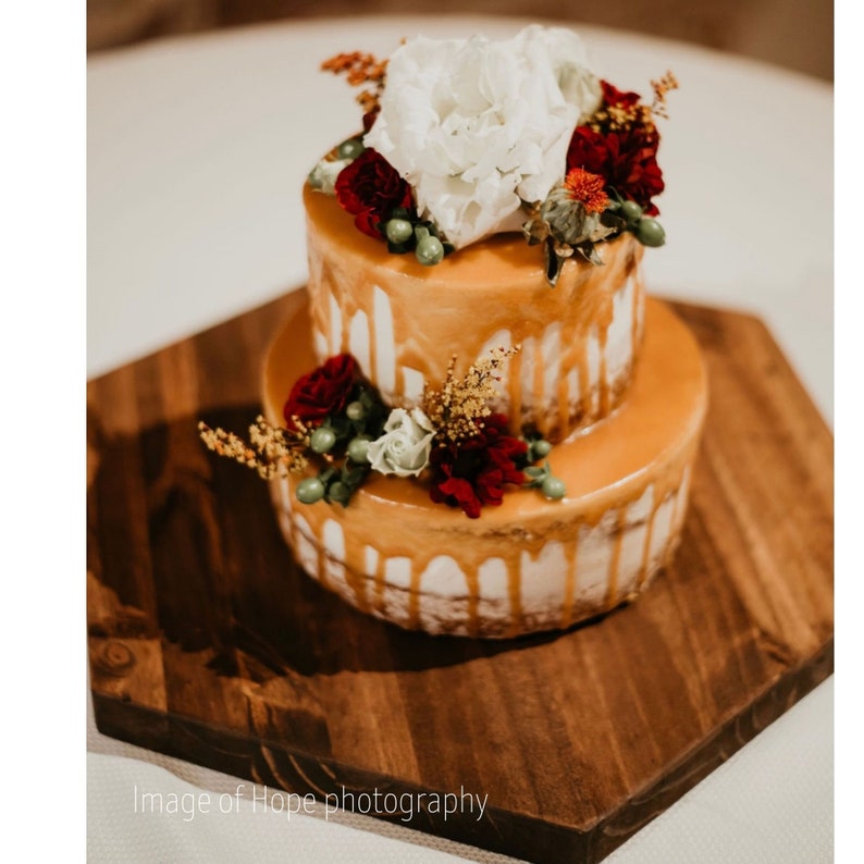 Hexagon Cake Stand Wood Geometric Wedding Birthday Etsy
