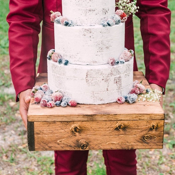 Rustic Wood Cake Stand Wedding Birthday Holiday Dessert Etsy