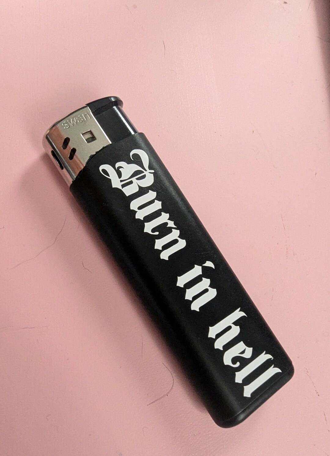Burn in Hell Matte Black Gothic Metal Emo Lighter - Etsy