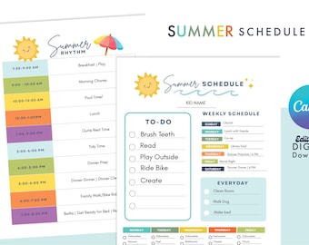 Summer Schedule-Editable in Canva!