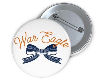 War Eagle Auburn Bow Pin Button