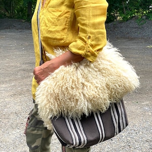 Handmade Sheepskin Cross Body Bag