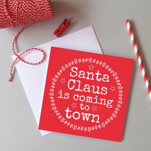 Pacote de cartões de Natal do Papai Noel - Cartões de Natal vermelhos coloridos - Cartões de Natal divertidos - Pacote de 5 cartões de Natal - Pacote de cartões de Natal
