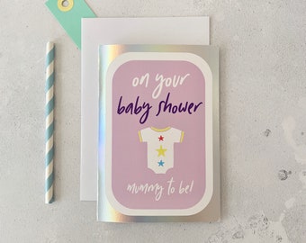 Baby shower card - Mummy to be card - Mum to be card - Happy baby shower card - New parents card - Expecting a baby card