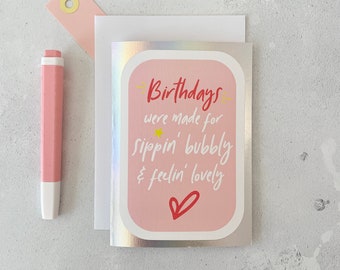 Female Birthday card - Friend Birthday card - Birthday girl card - Card for her - girly birthday card - Happiest Birthday wishes