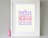 Personalised Elephant Print Present for Baby Boy Christening Naming Day Gift