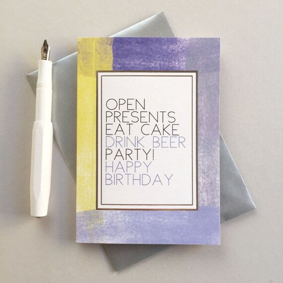 Male Birthday Card Birthday Card For Men Funny Beer Card Etsy