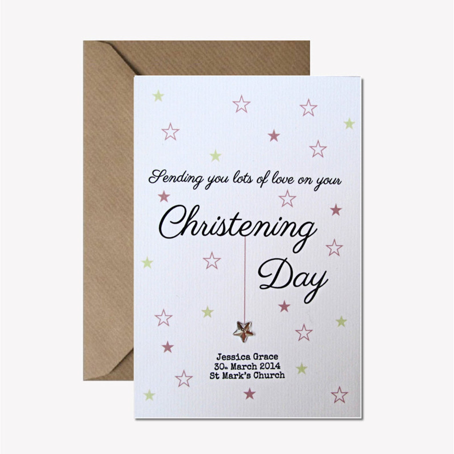 Christening Card Personalised Christening Card Custom Baptism, Naming