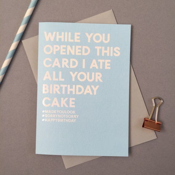 Funny Birthday Card Fun Birthday Card Male Birthday Card Etsy